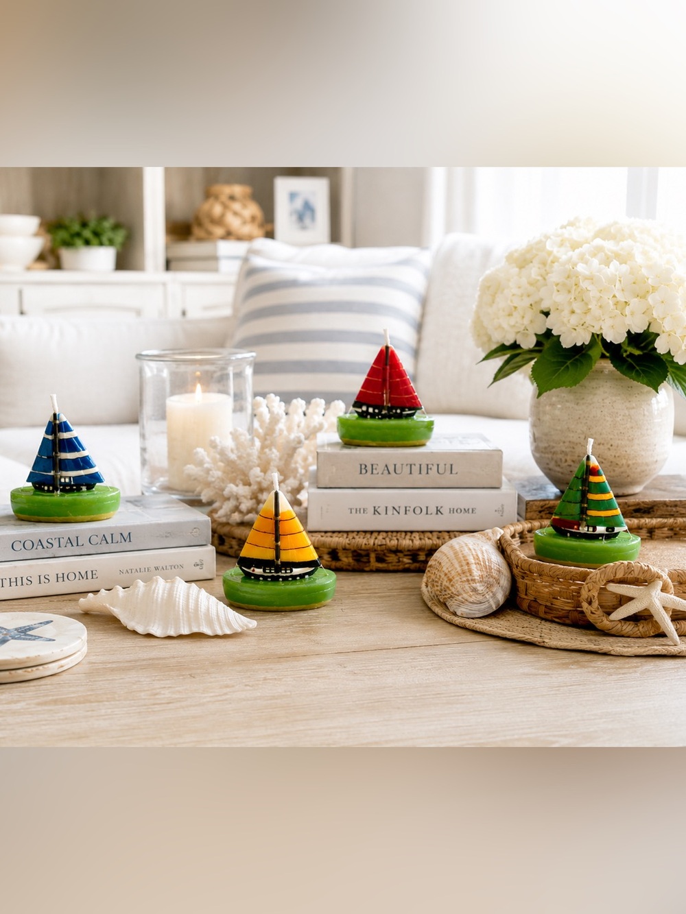 Sailboat Candle Set of 4 NWT
